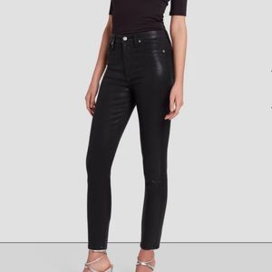 7 For All Mankind B(Air) High Waist Ankle Skinny in Coated Black